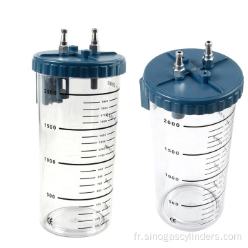 Bouteille d&#39;aspiration autoclavable Jar d&#39;aspiration médicale 2L